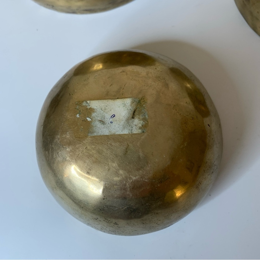 Set of Three Brass singing Bowls - Picture 10 of 12